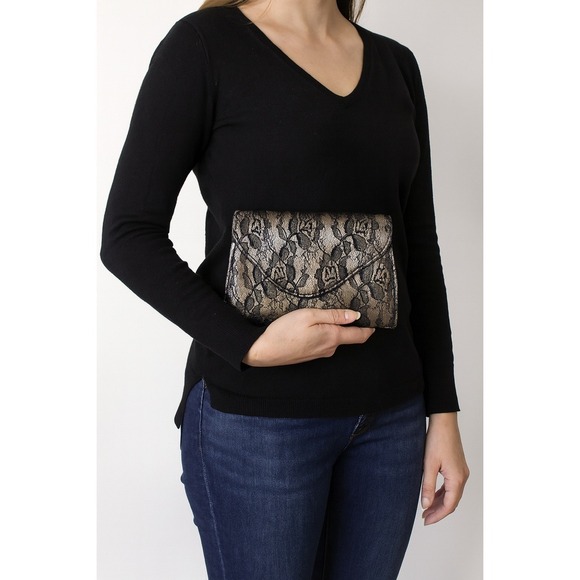 Neiman Marcus Lace Overlay Evening Clutch Bag Prom‎ Party Special Occasion - Picture 1 of 7